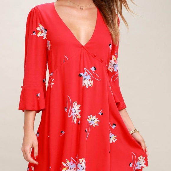 Free People Women's Floral Print Wrap Dress - Picture 1 of 10
